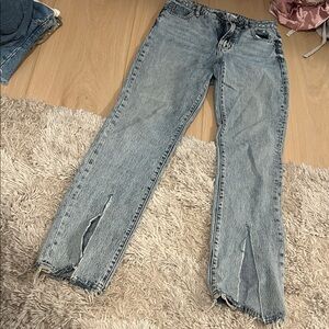 Hidden Blue Jeans with front slit
